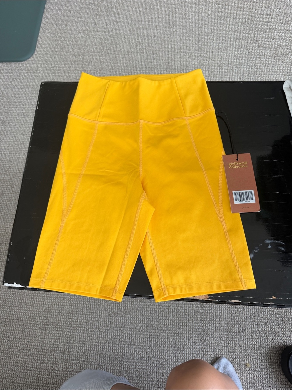 girlfriend collective Yellow High-Rise Bike Shorts